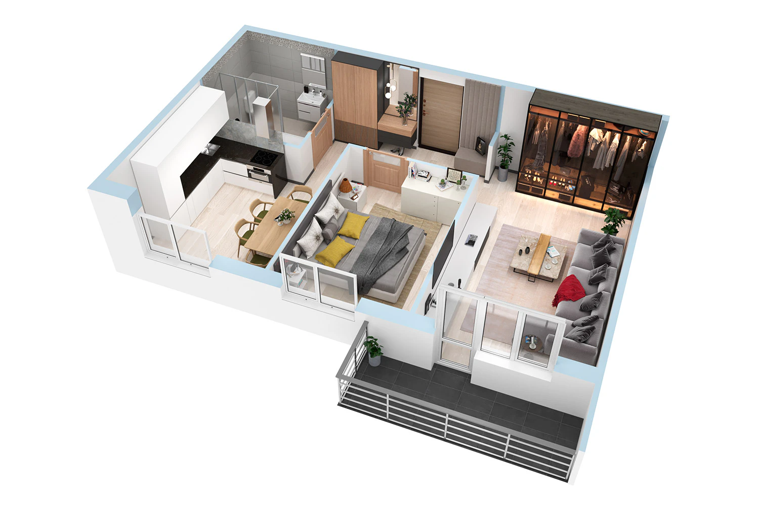 ЖК АРИНСКИЙ, Дом 1 корп. 5, кв. 282, 2-комнатная, 52.8 м²