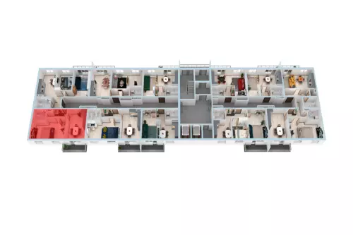 ЖК АРИНСКИЙ, Дом 1 корп. 5, кв. 285, 2-комнатная, 52.8 м²